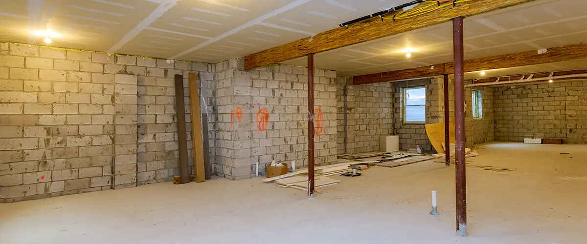 Basement remodeling project