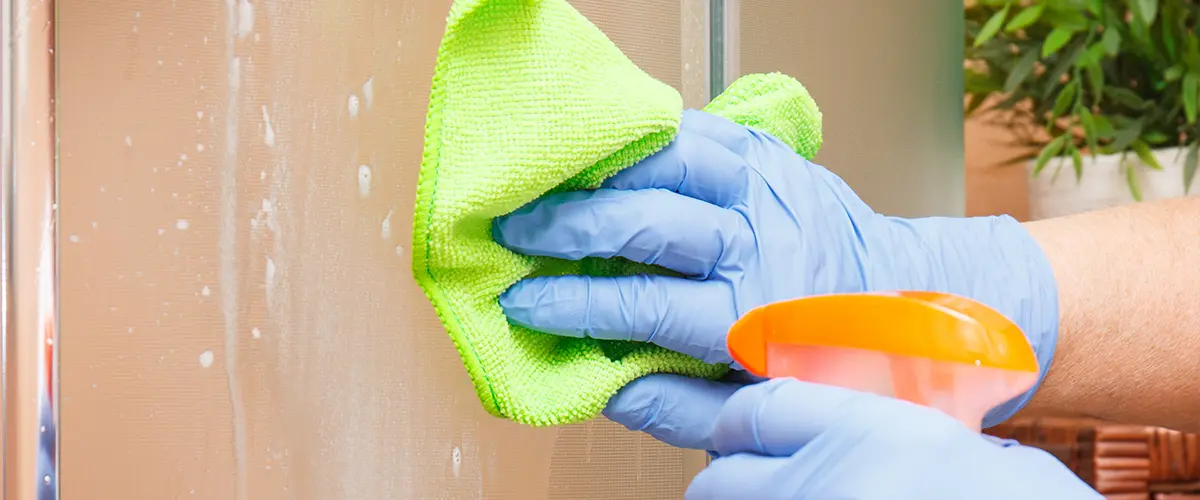 Cleaning a glass shower