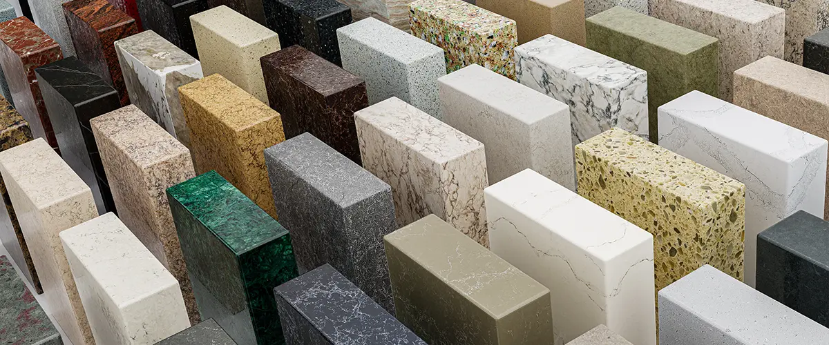 Natural stone slabs for bathroom countertops