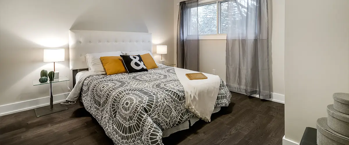 Guest bedroom in a basement remodeling in Wausau