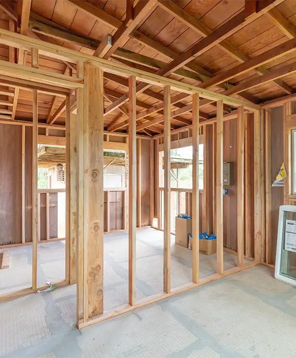 Home remodeling in Wausau with drywall and wood framing