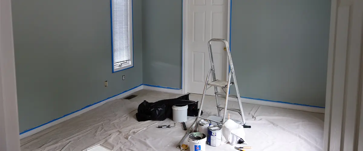 A bedroom being remodeled