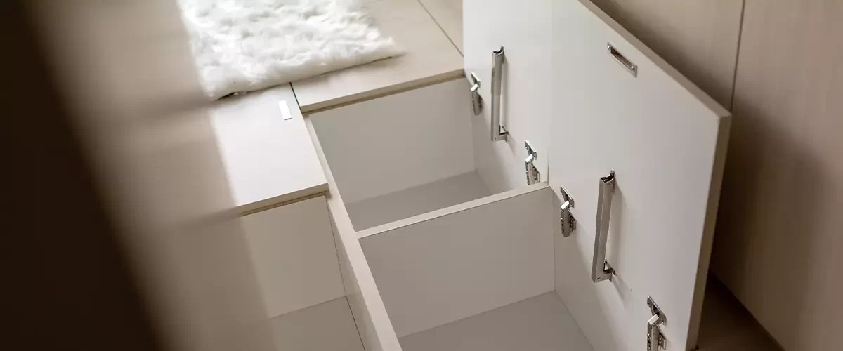 Hidden closet in floor in the bathroom Creative storage ideas for small spaces